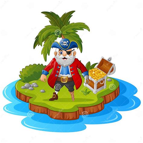 Pirate In The Treasure Island Stock Vector Illustration Of Happy Coin 68959323