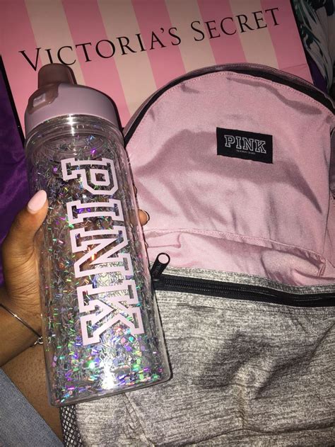 Victoria Secret Water Bottle Pink Pink Bookbag Pink Backpack