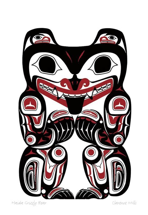 Haida Grizzly Bear By Clarence Mills First Nations Art Pinterest