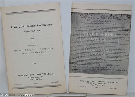 The Bill Of Rights 150 Years After The Story Of Civil Liberty 1938