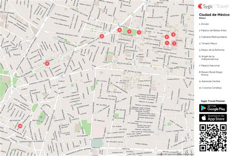 Ciudad De México Mapa Turístico Para Imprimir Sygic Travel