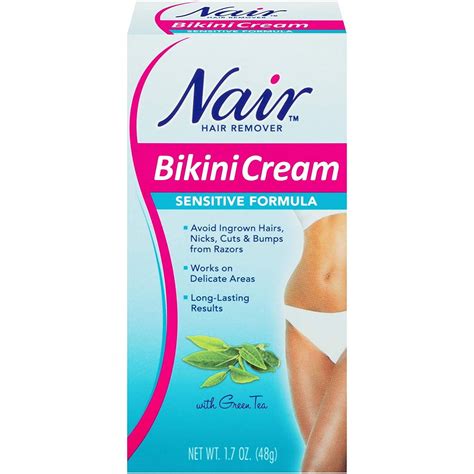 nair sensitive formula bikini cream with green tea hair remover 1 7 oz