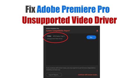 How To Fix Adobe Premiere Pro Unsupported Video Driver Youtube