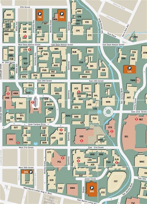 Ut Austin Map Of Campus World Map