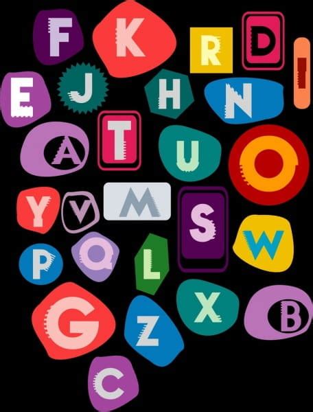 Alphabet Backdrop Colorful Capital Texts Isolation Ai Eps Vector