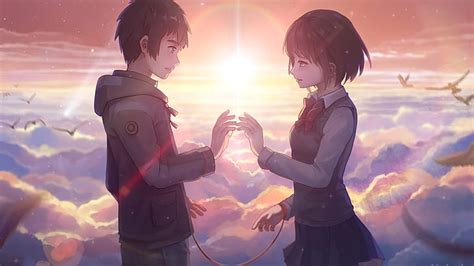 Anime Boy And Girl Holding Hands Wallpaper