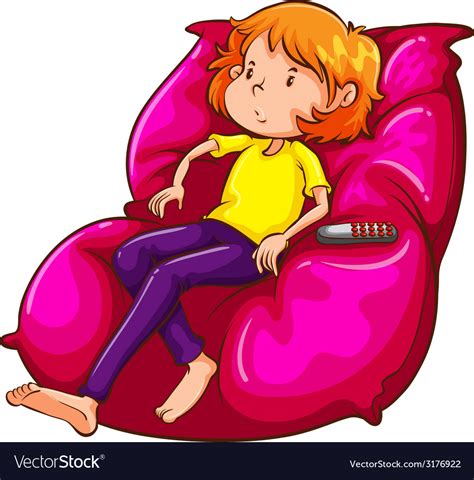 A Sketch Of A Lazy Girl At The Couch Royalty Free Vector