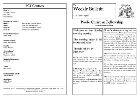 30 Free Printable Church Bulletin Templates