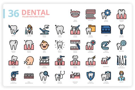 36 Dental Icons X 3 Styles Icons ~ Creative Market