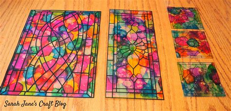 Faux Stained Glass Made With Alcohol Ink Laminating Pouches And Vinyl