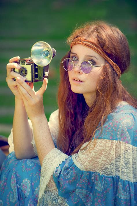 Hippy Chic Vintage Old Camera Hannah Kent Model Jacqueline Kent