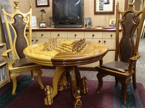 Chess Table Chairs And Set By Dennis Zongker