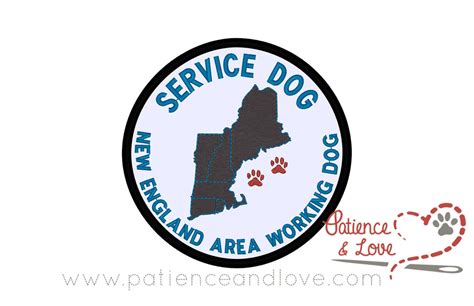 New England Area Working Dog Service Dog 4 Inch Round Patch