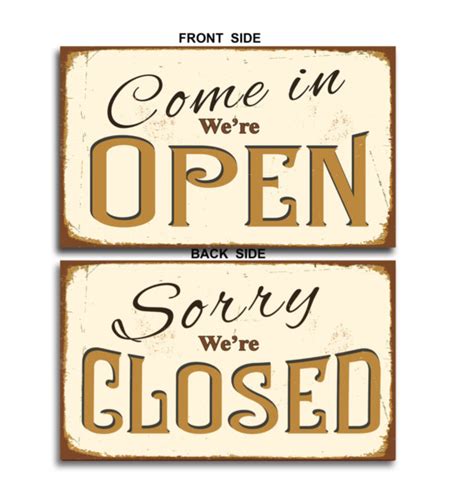 Vintage Open Closed Sign Vintage Style Classic Metal Signs