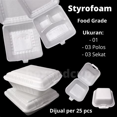 Jual Sterofoam Styrofoam Gabus Makanan Dus Foam Kotak Tempat Nasi Mie Hamburger Sekat