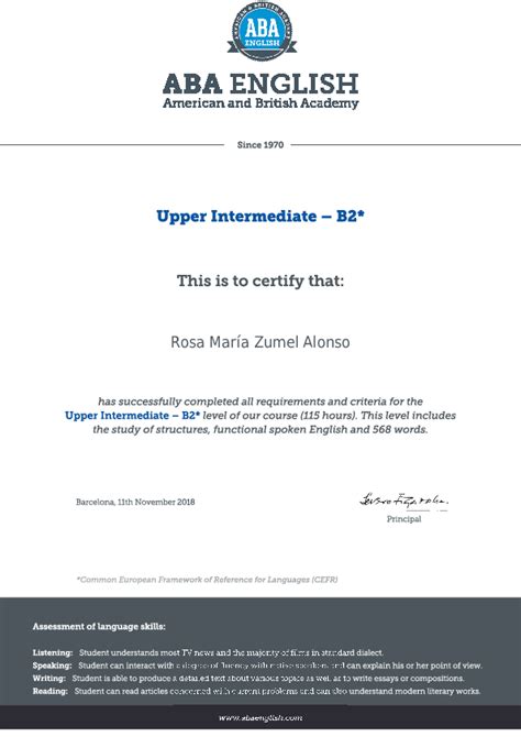 Pdf Certificado De Ingles B2 Rosa María Zumel Alonso