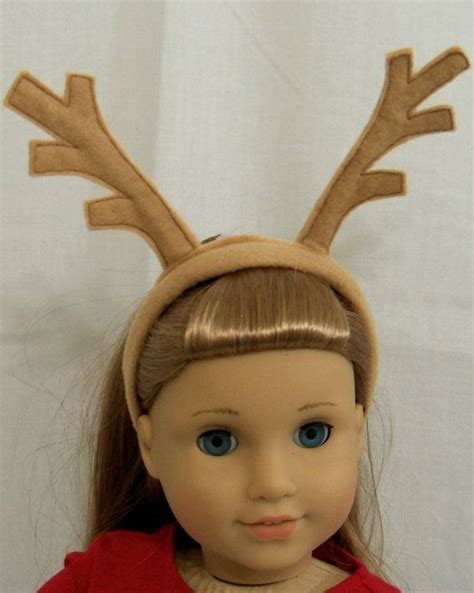 18 inch doll clothes american girl reindeer antlers headband etsy doll clothes american girl