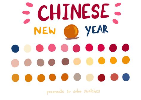 Chinese New Year Procreate Color Palette Graphic By Wanida Toffy