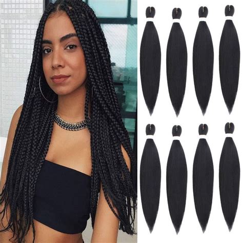 Inch Pre Stertched Braids Hair Yaki Texture Easy Braid Synthetic