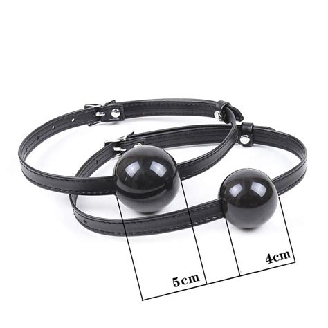 Pu Leather Silicone Ball Open Mouth Gagblack Ball Gag Head Harness