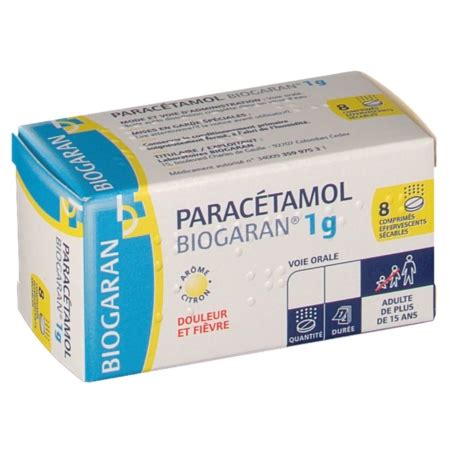 Le paracétamol est connu comme étant un analgésique à effet rapide. PARACETAMOL BIOGARAN 1000 mg : prix, notice, effets ...