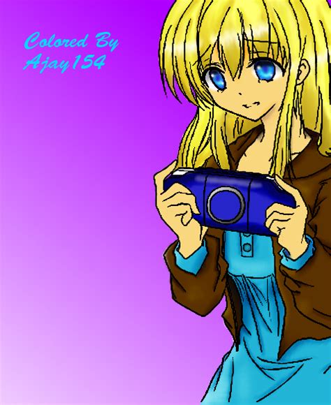 Anime Girl Playing Video Games By Ajay154 On Deviantart
