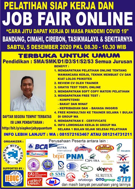 We did not find results for: Job Fair Online 5 Desember 2020 - Info Loker Bandung 2021