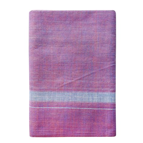 Kerala Handloom Purple Lungi With White Stripe 180 X 130 Cm