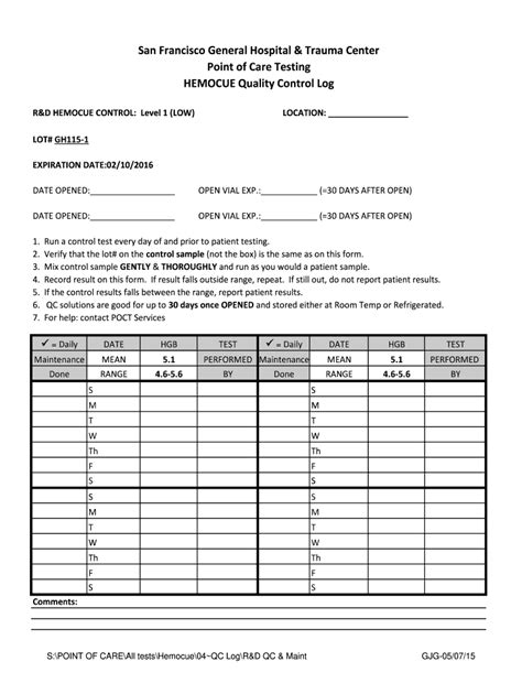 Quality Control Log Template Fill Out Sign Online Dochub