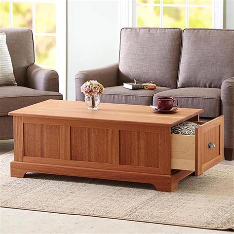 There are so many coffee table styles, shapes and colors that finding just the right coffee table woodworking plans gets to be a daunting task. Coffee Table with Storage Drawers Woodworking Plan from ...