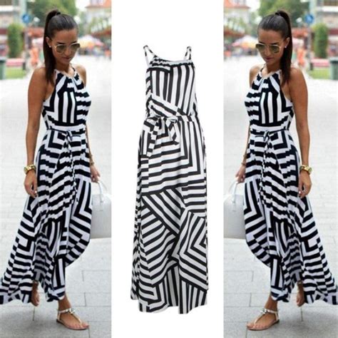 Looks Com Listrados Verão 2019 Tendências Looks Para Copiar Striped Dress Summer Summer Maxi