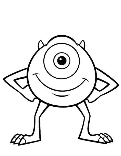 Utskriftsvennlige monsters inc bilde å fargelegge. Monsters Inc, : The One Eyed Monster, Mike Wazowski from Monsters Inc Coloring Page (With images ...