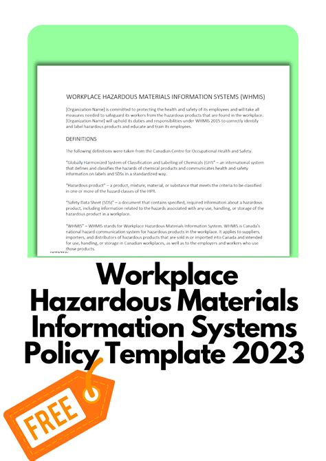 Workplace Hazardous Materials Information Systems WHMIS 2015