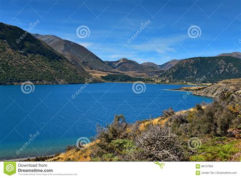 Scenic Lake Coleridge In New Zealand Stock Photo Image Of Earth