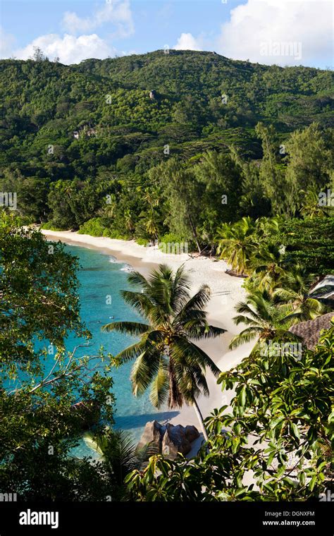 View Of The Beach Of Anse Takamaka Mahe Island Seychelles Africa