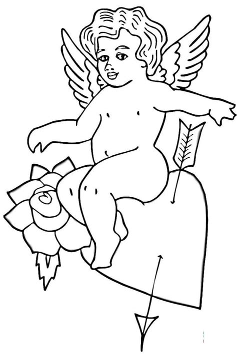 Coloriage Cupidon De La Saint Valentin Télécharger Et Imprimer