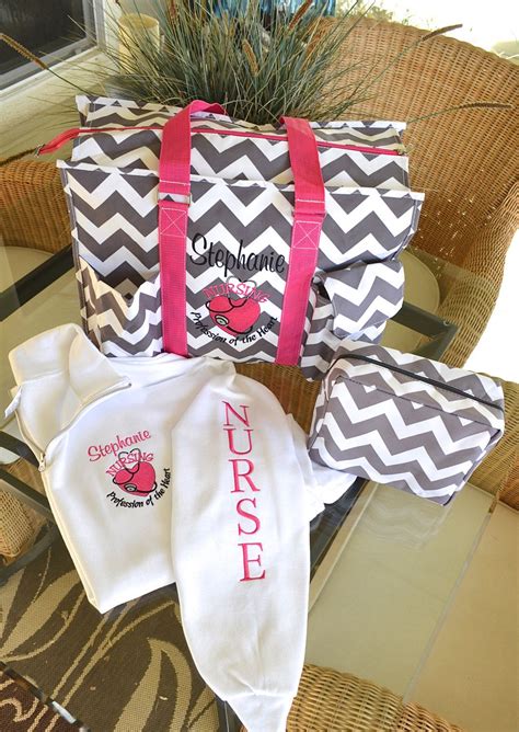 Check out our nurses day gifts selection for the very best in unique or custom, handmade pieces from our shops. Nurse's Tote Bag Set, 16" Tote, 1/4 Zip Pullover Monogrammed, 2 DAY SHIPPING!! by ...