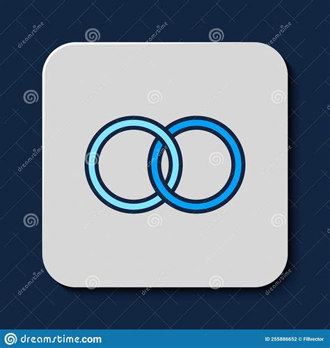 Filled Outline Wedding Rings Icon Isolated On Blue Background Bride