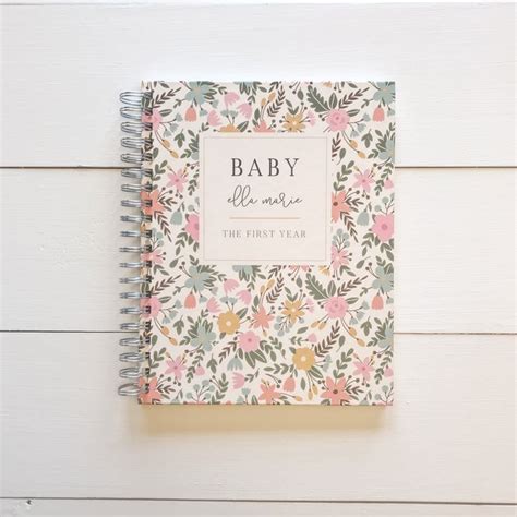 Modern Baby Book Custom Floral The First Year Baby Book Etsy