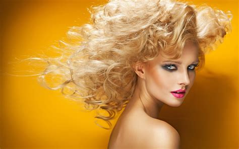 Wallpaper Face Model Portrait Blonde Long Hair Makeup Yellow