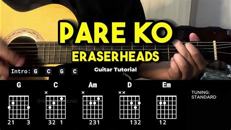 Pare Ko Eraserheads Easy Guitar Chords Tutorial For Beginners