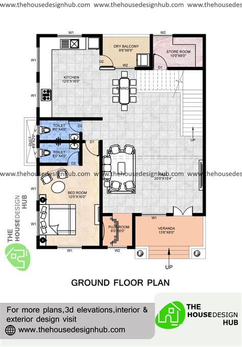 X Ft Bhk Villa Plan In Sq Ft The House Design Hub
