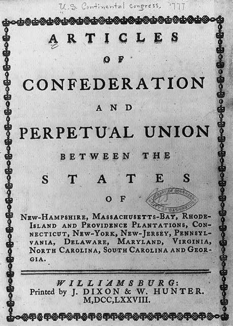 The Articles Of Confederation