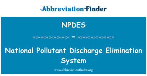 定義 Npdes 国家汚染物質排出防止システム National Pollutant Discharge Elimination System