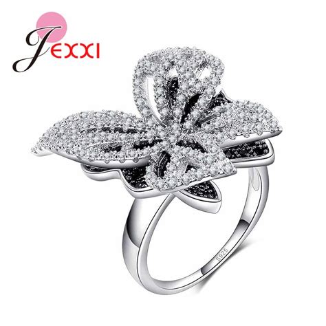 Wedding Jewelry Finger Crystal Butterfly Animal Crown 925 Sterling