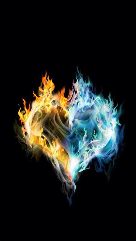 Yin And Yanglove Fire Heart Fire Art Flame Art