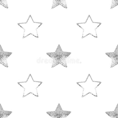 Silver Stars Frame On White Background Isolated Corner Border Made Of