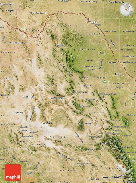 Satellite Map Of Coahuila