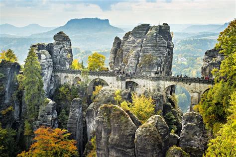 Anglosaxare Schweiz Tyskland Bastei Bro Sachsen Nationalpark