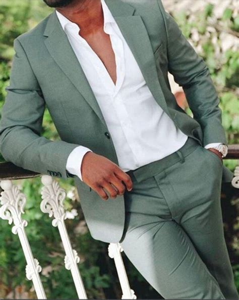 Men Suit 2 Piece Sage Green Formal Dress For Men Slim Fit Suit Etsy